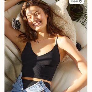 Free People Intimately Ribbed V-Neck Crop Top